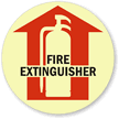 Fire Extinguisher Inside With Graphic Sign