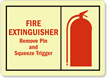 Fire Extinguisher Remove Pin Squeeze Trigger Sign