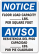 Notice Floor Load Capacity Bilingual Sign