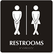 Cross legged Unisex Bathroom Humor Sign