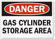 Danger Gas Cylinder Storage Area Sign