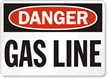 Danger Gas Line Sign