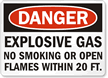 Danger Explosive Gas No Smoking Sign