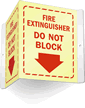 Fire Extinguisher Do Not Block Sign