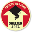 Shelter Area Severe Weather Sign