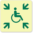 GlowSmart™ Directional Exit Sign  Handicap Area Sign