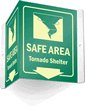 Glow-in-Dark Safe Area Tornado Shelter Sign