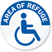 Area of Refuge, Handicap Symbol SlipSafe™ Floor Sign