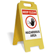 Keep Clear Hazardous Area W/Graphic Fold-Ups® Floor Sign