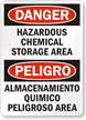 Hazardous Chemical Storage Bilingual Sign
