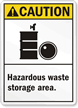 Caution: Hazardous Waste Storage Area Sign