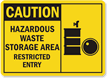 Caution: Hazardous Waste Storage Area Sign
