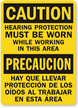 Caution Hearing Protection Worn Bilingual Sign