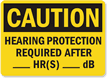 Caution: Hearing Protection Required Sign