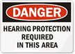 Danger Hearing Protection Required Sign