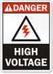 Danger (ANSI) High Voltage Sign