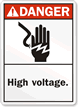 Danger (ANSI) High Voltage Sign
