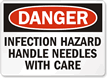Danger: Infection Hazard Handle With Care Sign