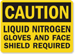 Caution Liquid Nitrogen Gloves Sign