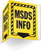 MSDS Info with Down Arrow Sign
