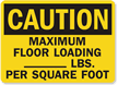 Caution Maximum Floor Loading Sign