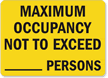 Maximum Occupancy Persons Sign