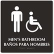 Men's Bathroom Tactile Touch Braille Bilingual Engraved Sign