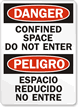 Danger Peligro Confined Space Bilingual Sign