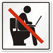Humorous No Laptop In Restroom Symbol