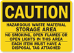 Caution: Hazardous Waste Material Storage Area Sign