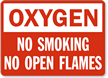 Oxygen No Smoking Flames Sign