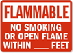 Flammable No Smoking Sign