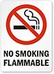 No Smoking Flammable (symbol) Sign