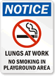 No Smoking In Playground Area Sign (with Graphic)
