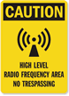 Caution High Level Radio Frequency Area Sign