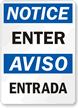 Notice Enter Aviso Entrada Sign