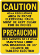 Caution Electrical Panel Clear OSHA Sign
