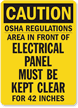 Caution Electrical Panel Clear OSHA Sign