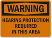 Warning Hearing Protection Required Sign