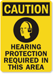 Caution: Hearing Protection Required Sign