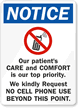 Patients Care Priority Sign
