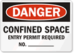 Caution Confined Space Permit Required Sign