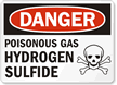 Danger Poisonous Gas Hydrogen Sulfide Sign