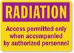 Access Permitted when Accompanied by Authorized Personnel Sign