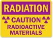 Radiation Caution Radioactive Materials Sign