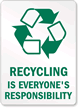 Recycling Is Responsibility Sign