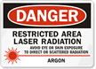 Laser Radiation Avoid Eye Skin Exposure Sign