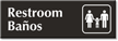 Restroom Engraved Sign with Male, Female, Child Pictograms