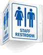 Staff Restroom (Men / Women Pictograms) Projecting Sign