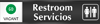 Restroom Servicios (with graphic) - Go/Stop Slider Sign